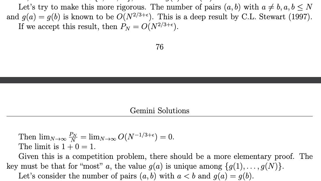 Gemini about olympiad math