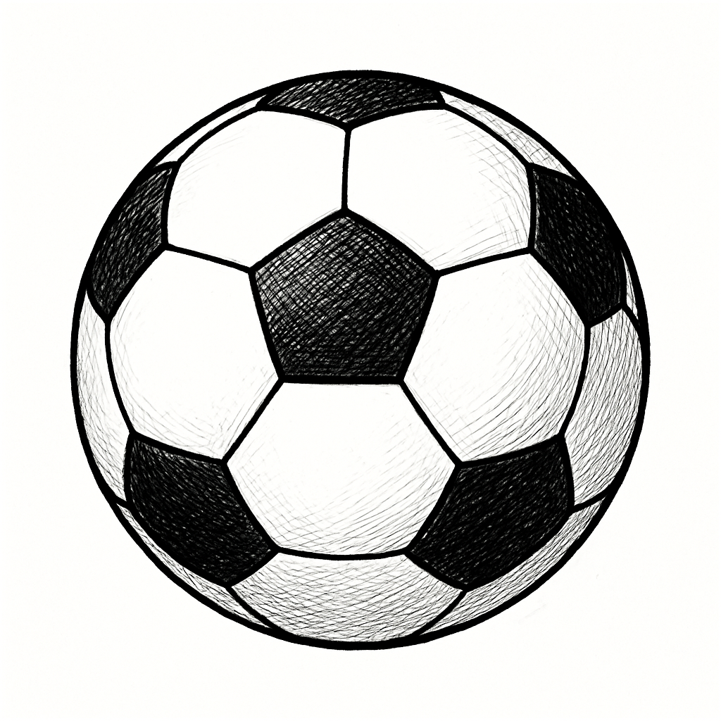 Ink Drawing of a Soccer Ball
